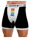 Colorful Rainbow Mustaches Mens NDS Wear Boxer Brief Underwear-Boxer Briefs-NDS Wear-Black-with-White-Small-Davson Sales