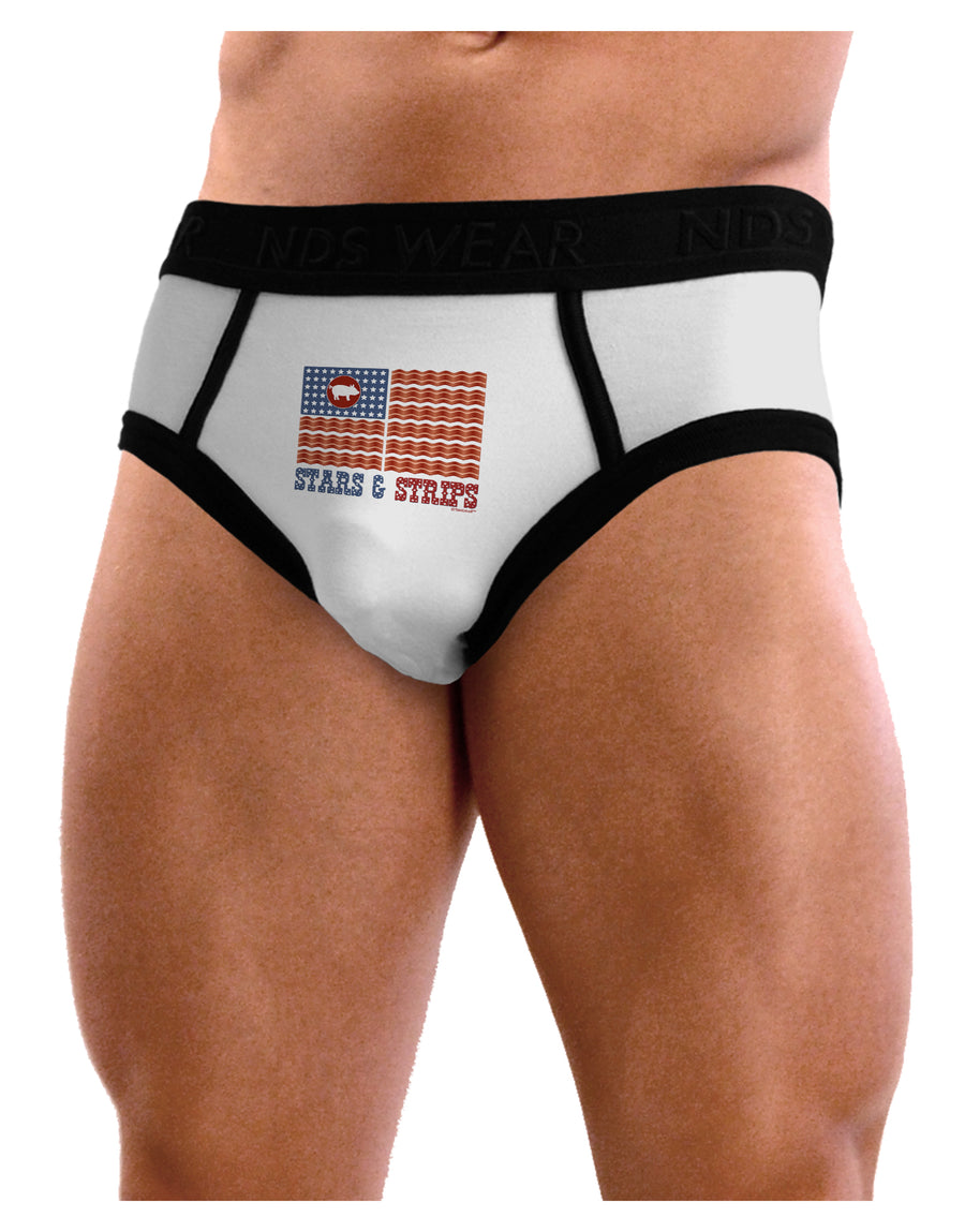 American Bacon Flag - Stars and Strips Mens NDS Wear Briefs Underwear-Mens Briefs-NDS Wear-White-Small-Davson Sales