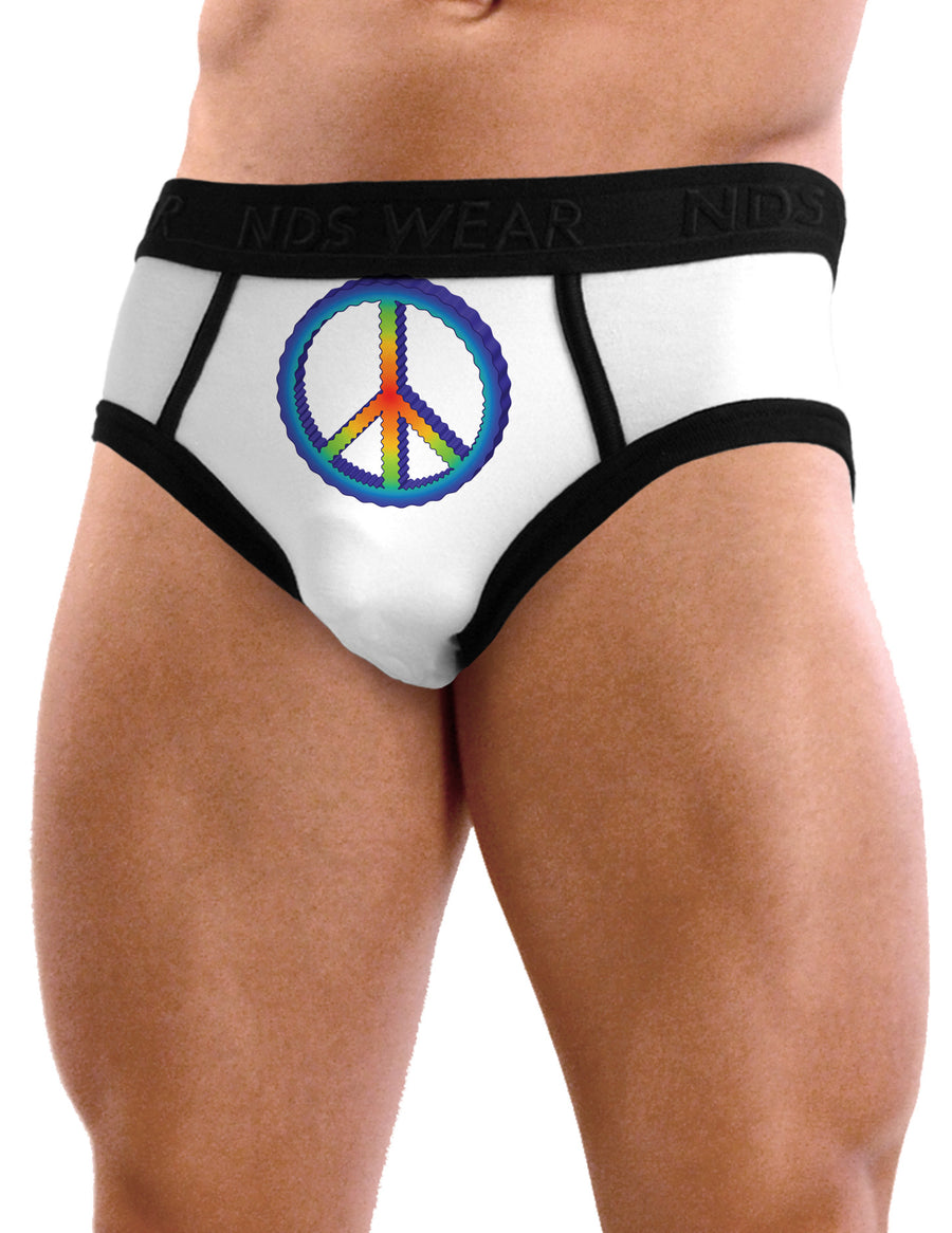 Rainbow Peace Mens NDS Wear Briefs Underwear-Mens Briefs-NDS Wear-White-Small-Davson Sales