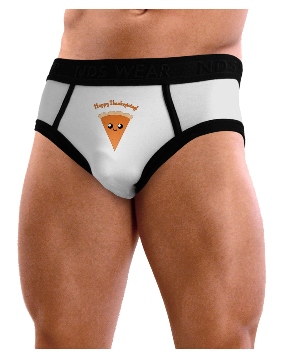 Cute Pie Slice- Happy Thanksgiving Mens NDS Wear Briefs Underwear-Mens Briefs-NDS Wear-White-Small-Davson Sales