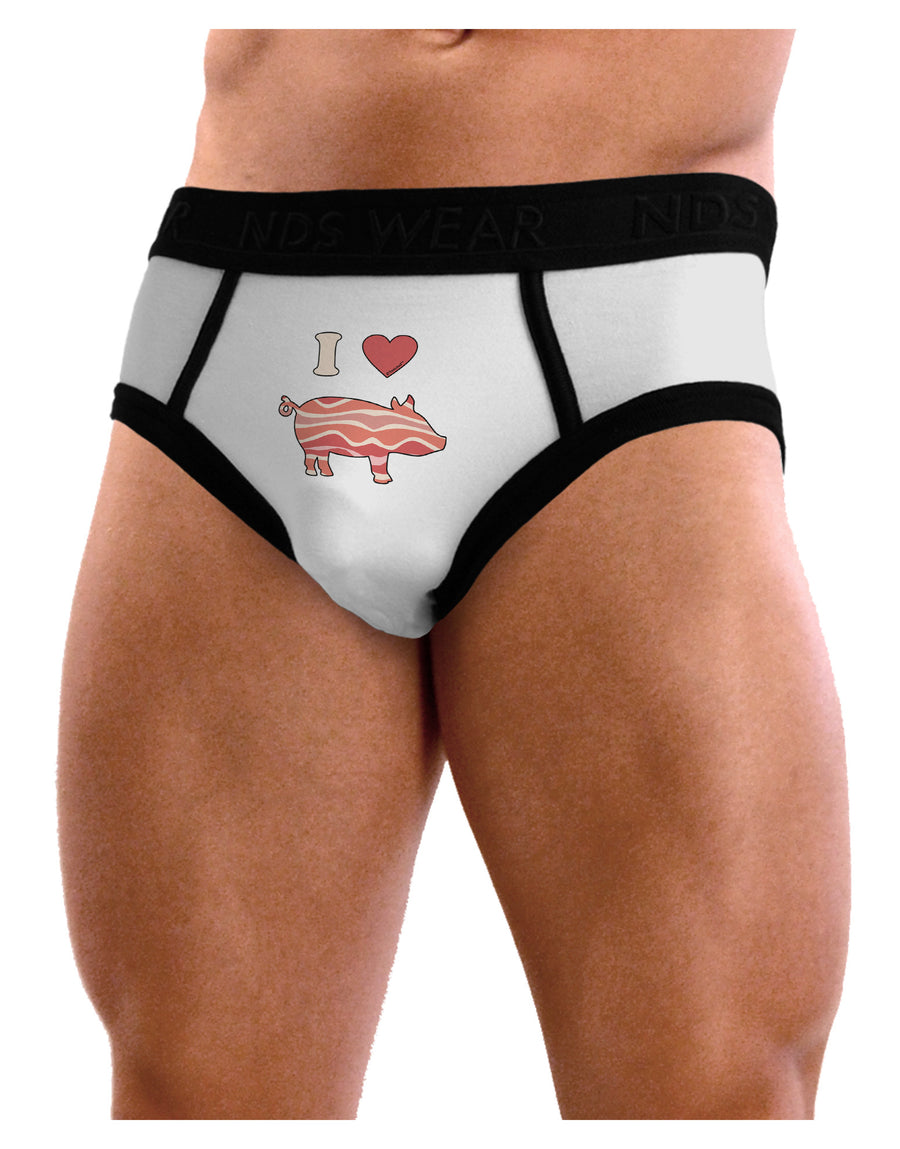 I Heart My Bacon Pig Silhouette Mens NDS Wear Briefs Underwear by TooLoud-Mens Briefs-TooLoud-White-Small-Davson Sales