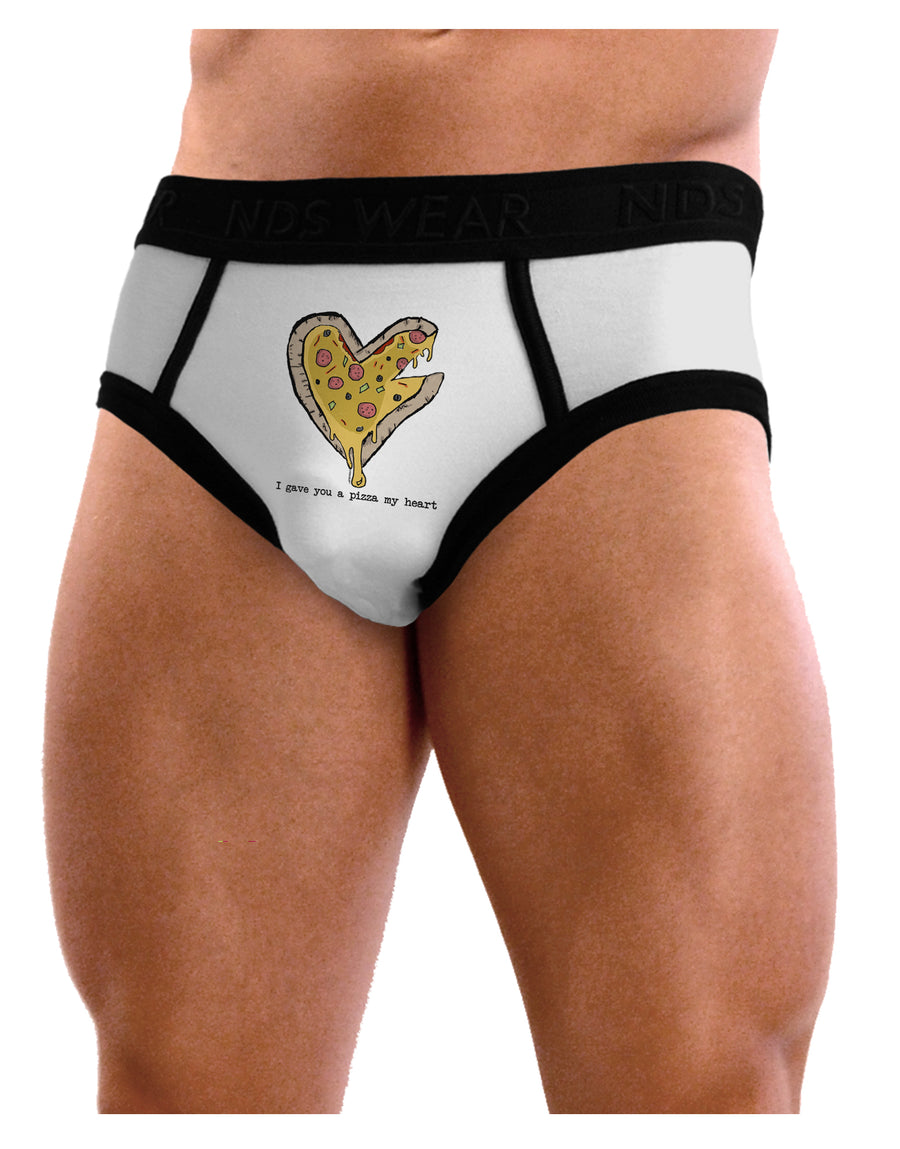 TooLoud I gave you a Pizza my Heart Mens NDS Wear Briefs Underwear-Mens Briefs-NDS Wear-White-with-Black-Small-Davson Sales