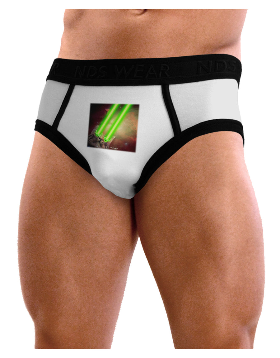 Laser Eyes Cat in Space Design Mens NDS Wear Briefs Underwear by TooLoud-Mens Briefs-NDS Wear-White-Small-Davson Sales