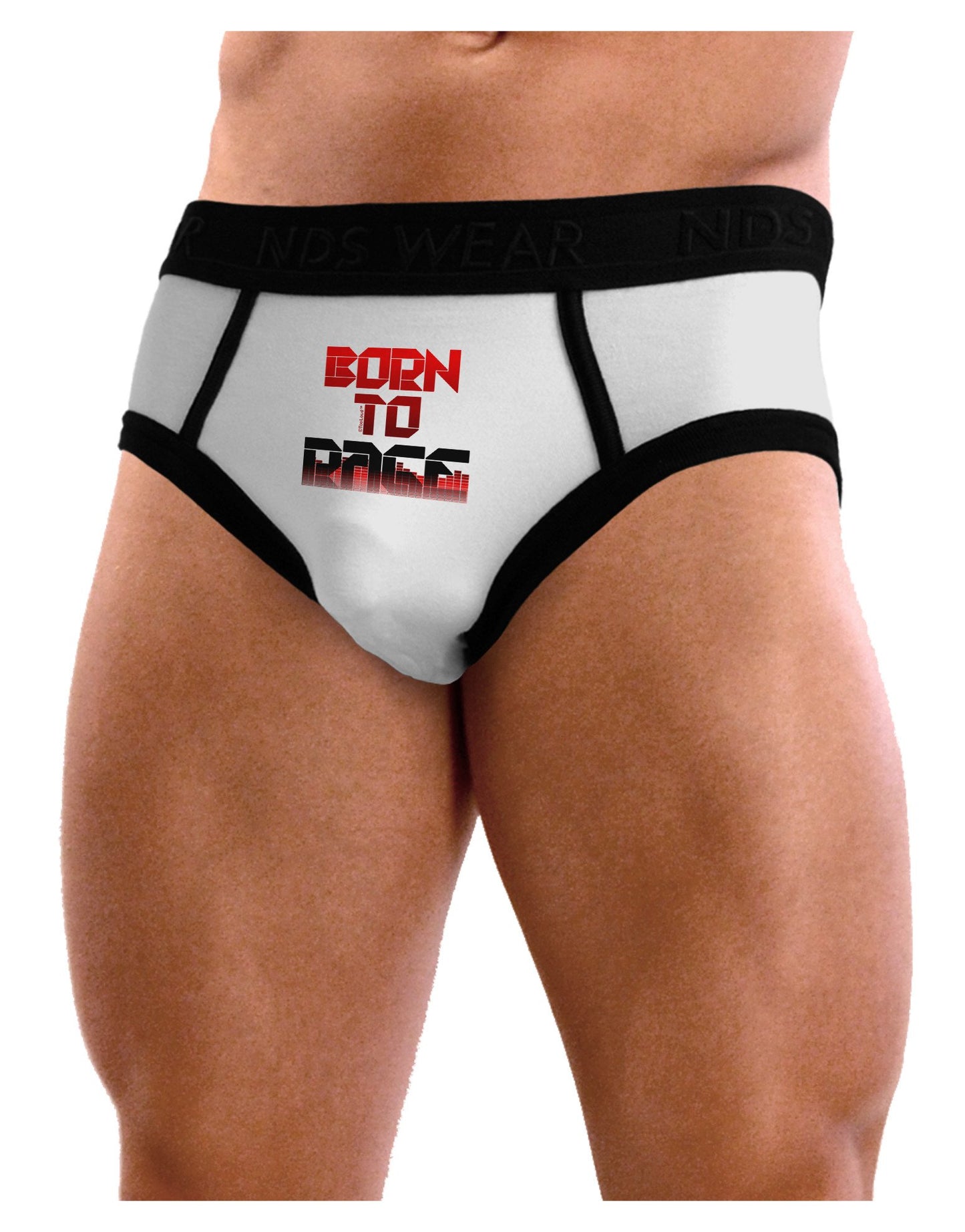Born To Rage Red Mens NDS Wear Briefs Underwear-Mens Briefs-NDS Wear-White-XXX-Large-Davson Sales