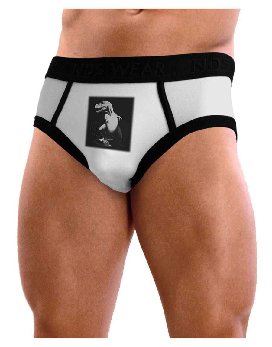 Tyrannosaurus Rex Design - Grayscale Mens NDS Wear Briefs Underwear by TooLoud-Mens Briefs-NDS Wear-White-Small-Davson Sales