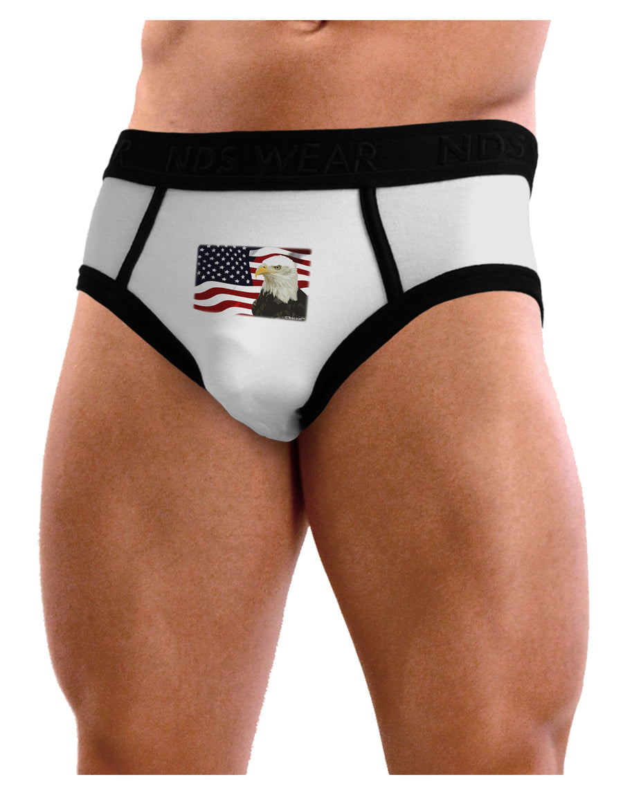 Patriotic USA Flag with Bald Eagle Mens NDS Wear Briefs Underwear by TooLoud-Mens Briefs-NDS Wear-White-Small-Davson Sales