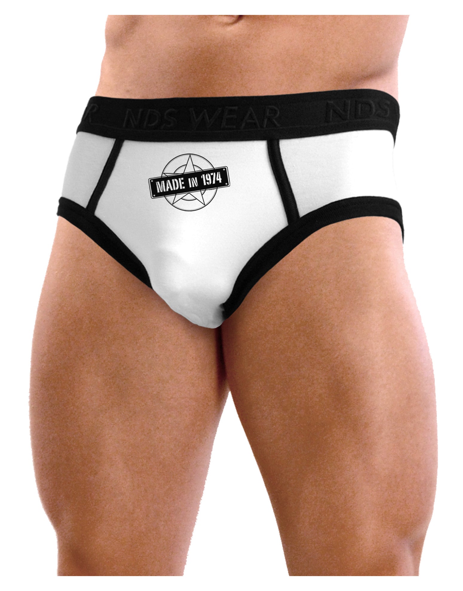Made In Birth Year 1974 Mens NDS Wear Briefs Underwear-Mens Briefs-NDS Wear-White-Small-Davson Sales