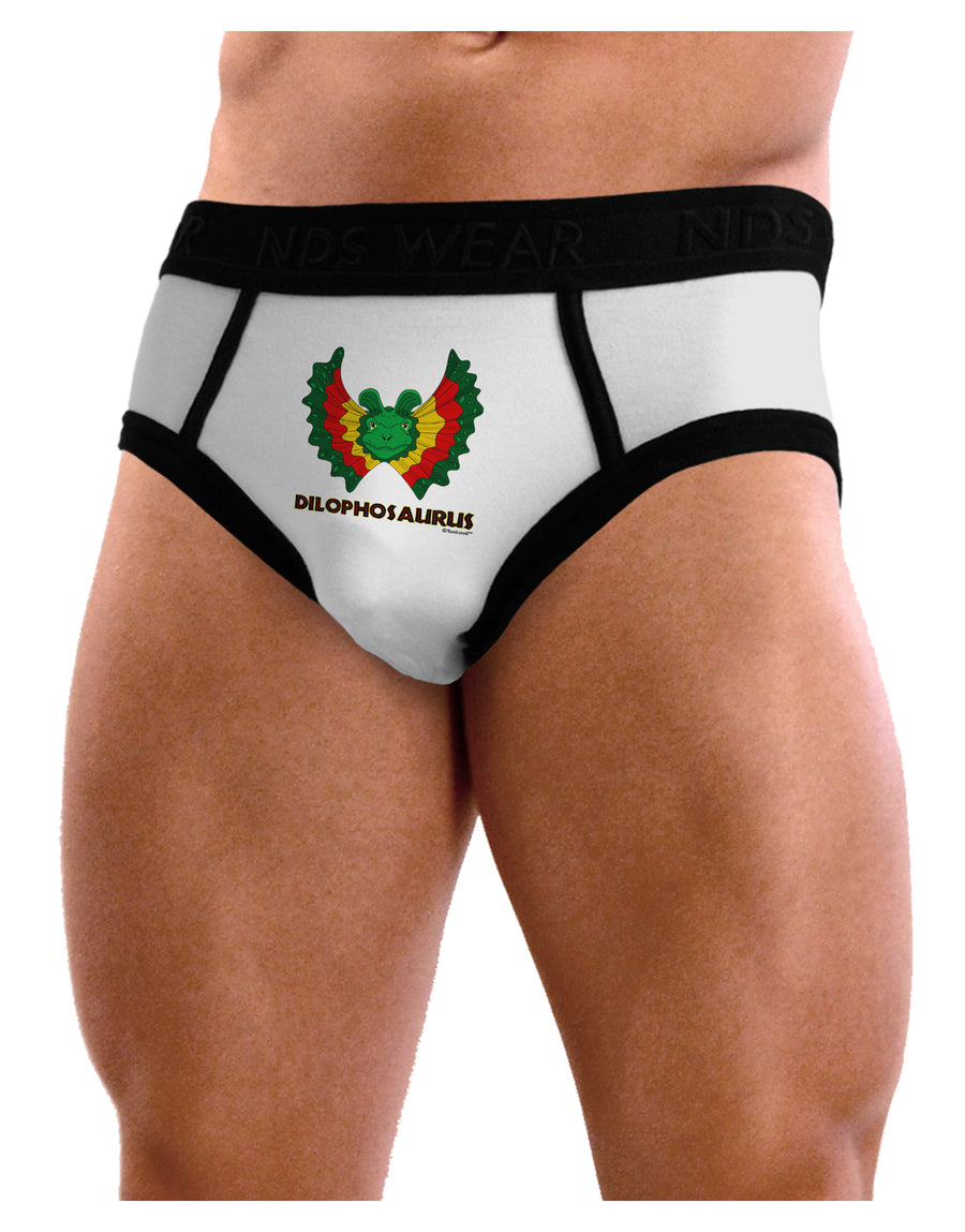 Dilophosaurus Design - Color - Text Mens NDS Wear Briefs Underwear by TooLoud-Mens Briefs-NDS Wear-White-Small-Davson Sales