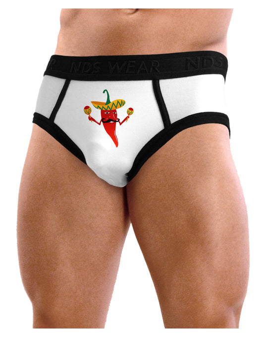 Red Hot Mexican Chili Pepper Mens NDS Wear Briefs Underwear-Mens Briefs-NDS Wear-White-Small-Davson Sales
