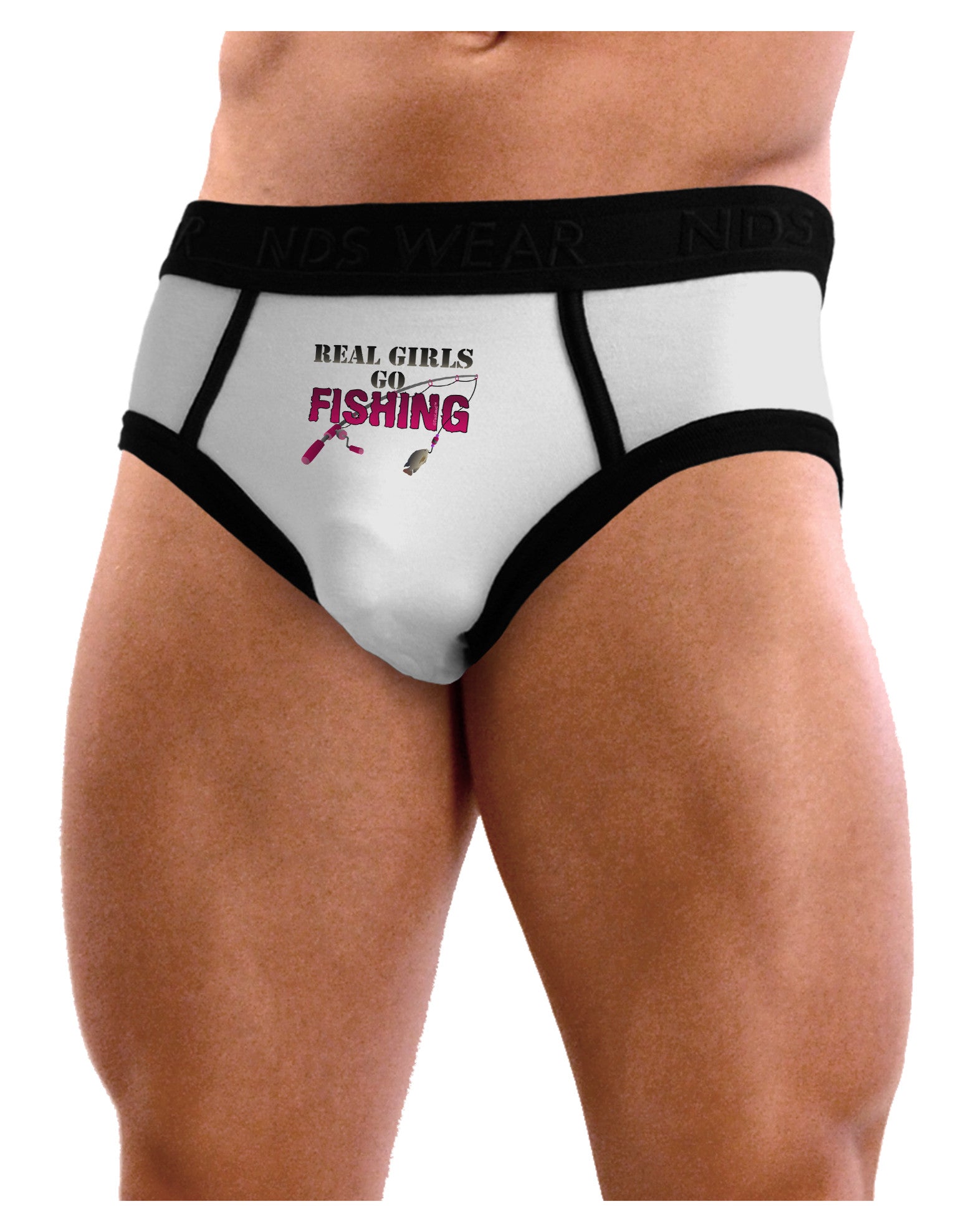 Real Girls Go Fishing Mens NDS Wear Briefs Underwear White / Large