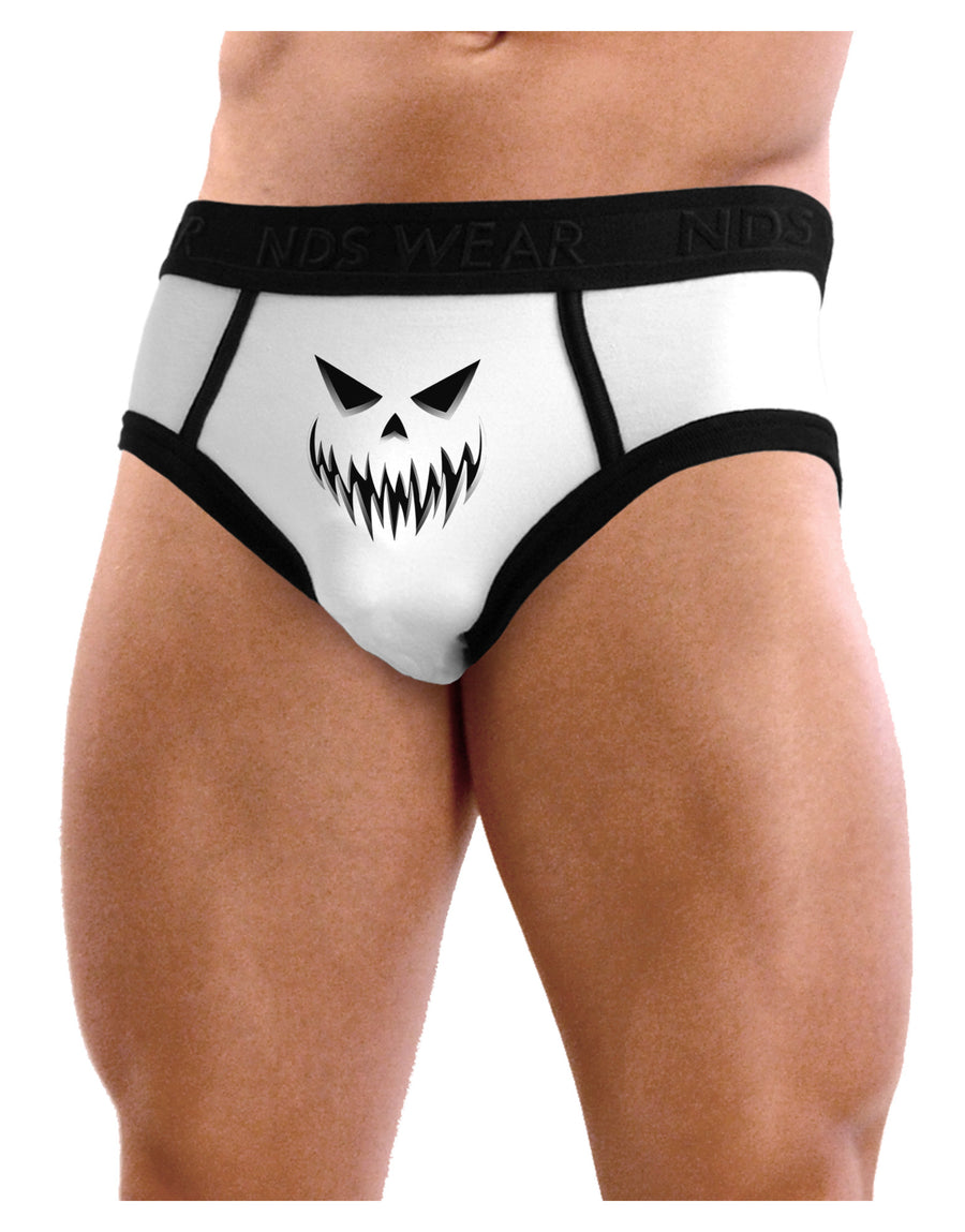 Scary Evil Jack O' Lantern Pumpkin Face Mens NDS Wear Briefs Underwear-Mens Briefs-NDS Wear-White-Small-Davson Sales