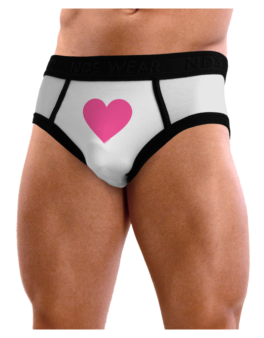 Big Pink Heart Valentine's Day Mens NDS Wear Briefs Underwear-Mens Briefs-NDS Wear-White-Small-Davson Sales