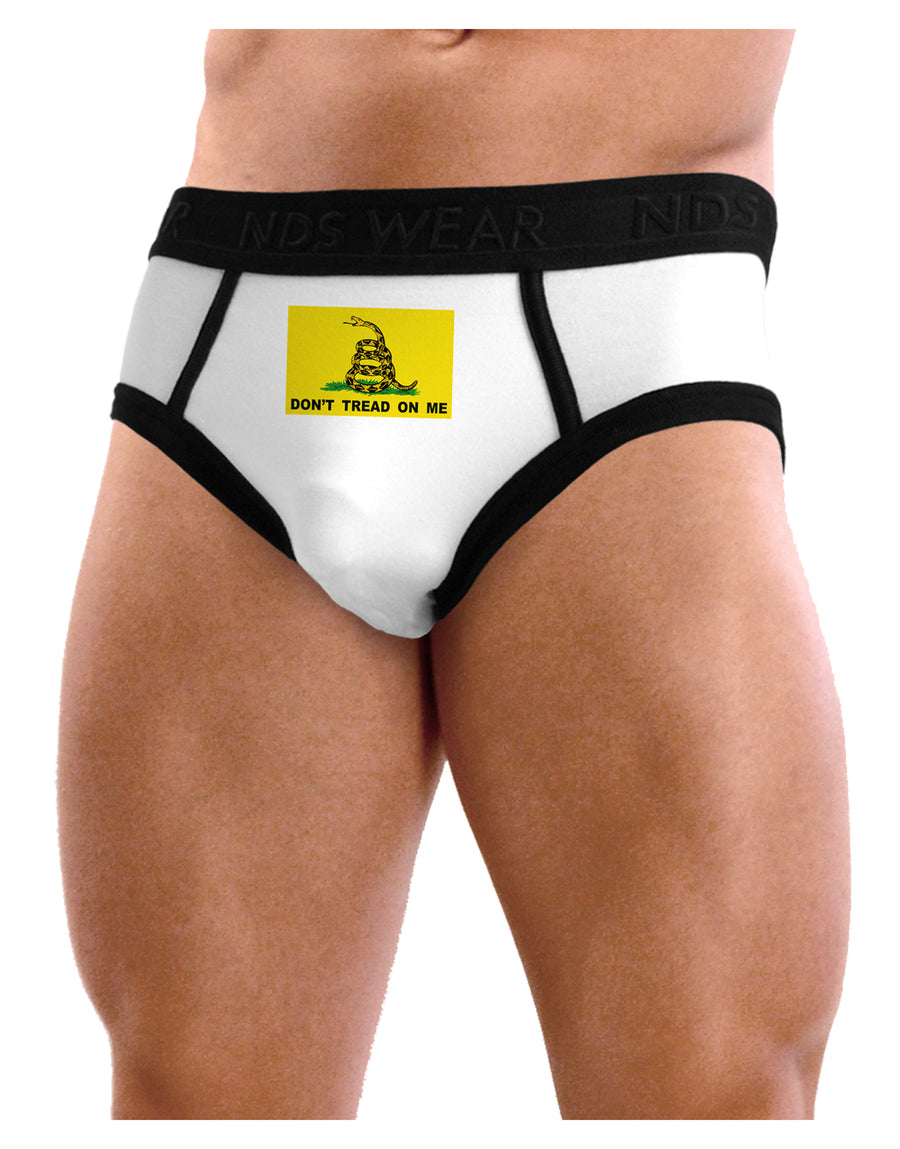 Classic Gadsden Flag Don't Tread On Me Mens NDS Wear Briefs Underwear-Mens Briefs-NDS Wear-White-Small-Davson Sales