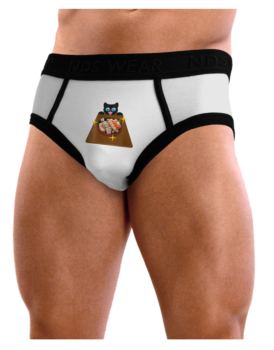 Anime Cat Loves Sushi Mens NDS Wear Briefs Underwear by TooLoud-Mens Briefs-NDS Wear-White-Small-Davson Sales