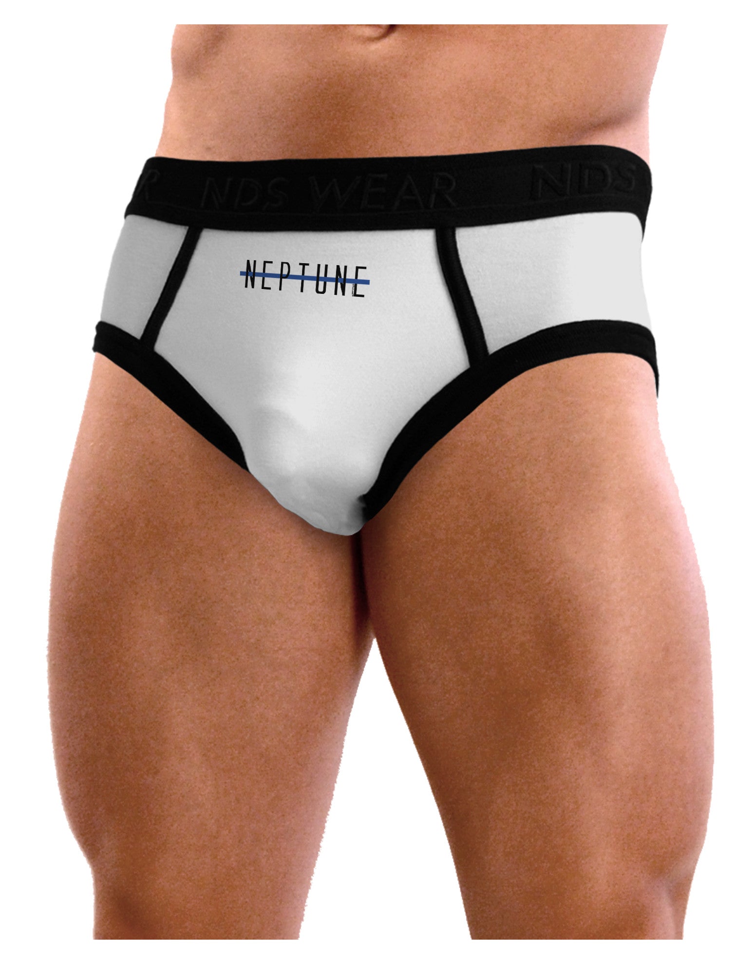 Planet Neptune Text Only Mens NDS Wear Briefs Underwear-Mens Briefs-NDS Wear-White-Small-Davson Sales