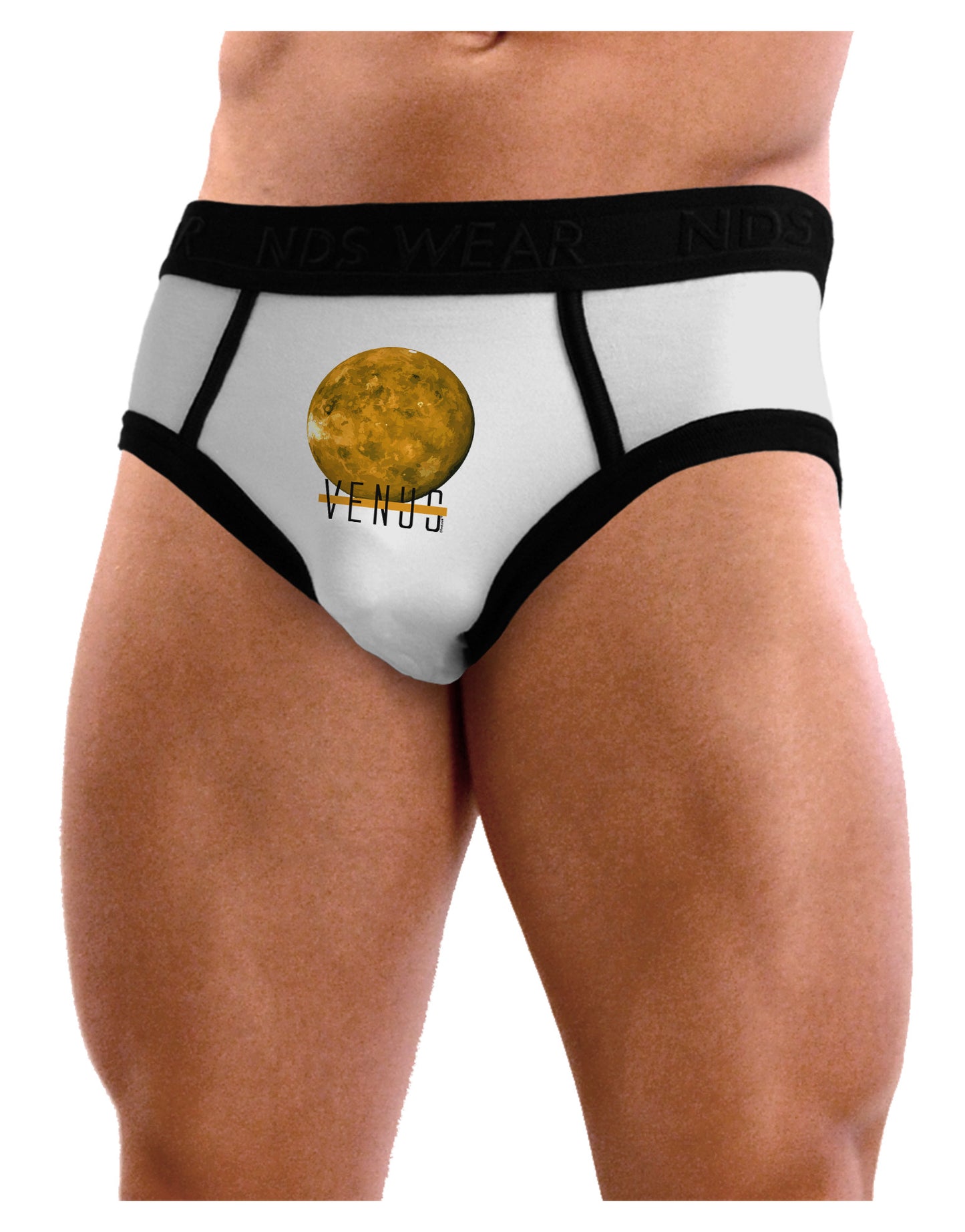 Planet Venus Text Mens NDS Wear Briefs Underwear-Mens Briefs-NDS Wear-White-Small-Davson Sales
