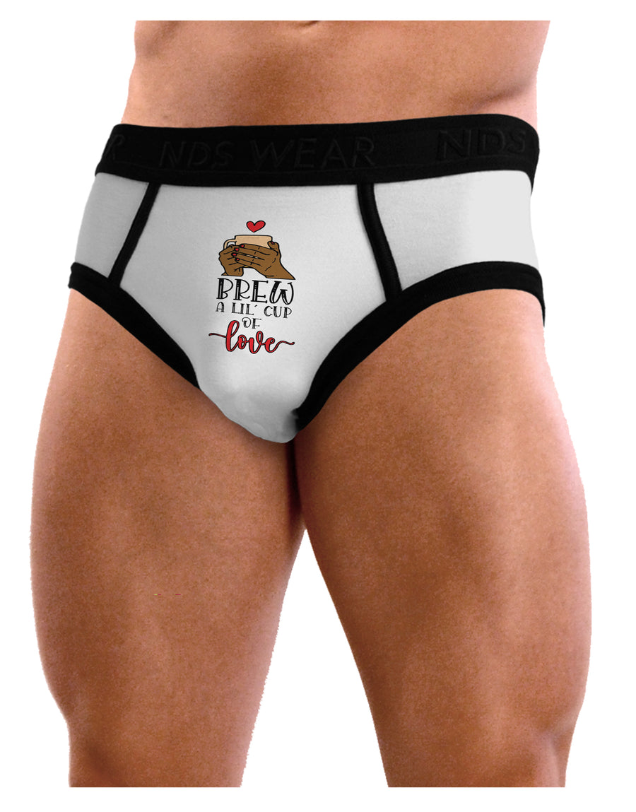 Brew a lil cup of love Mens NDS Wear Briefs Underwear-Mens Briefs-NDS Wear-White-with-Black-Small-Davson Sales