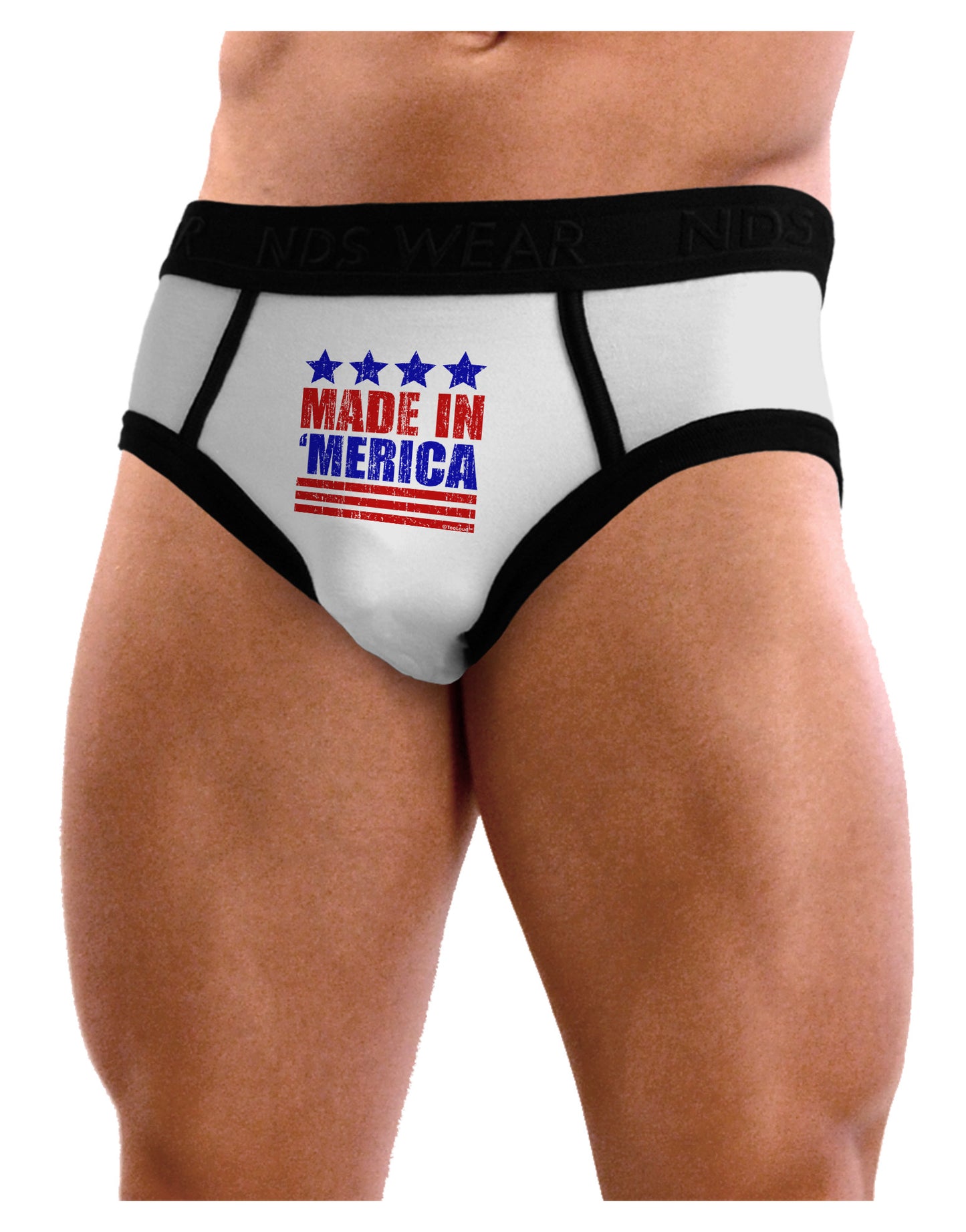 Made in Merica - Stars and Stripes Color Design Mens NDS Wear Briefs Underwear-Mens Briefs-NDS Wear-White-Small-Davson Sales