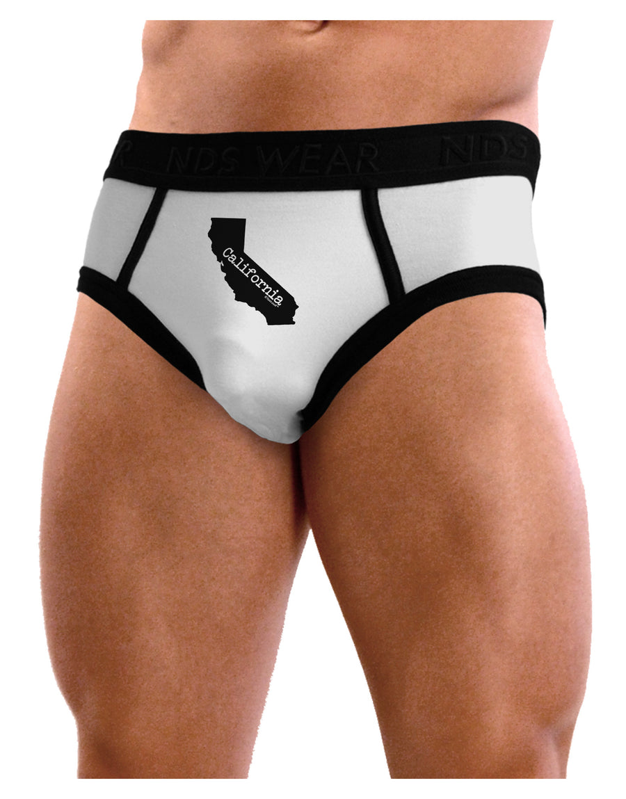 California - United States Shape Mens NDS Wear Briefs Underwear by TooLoud-Mens Briefs-NDS Wear-White-Small-Davson Sales