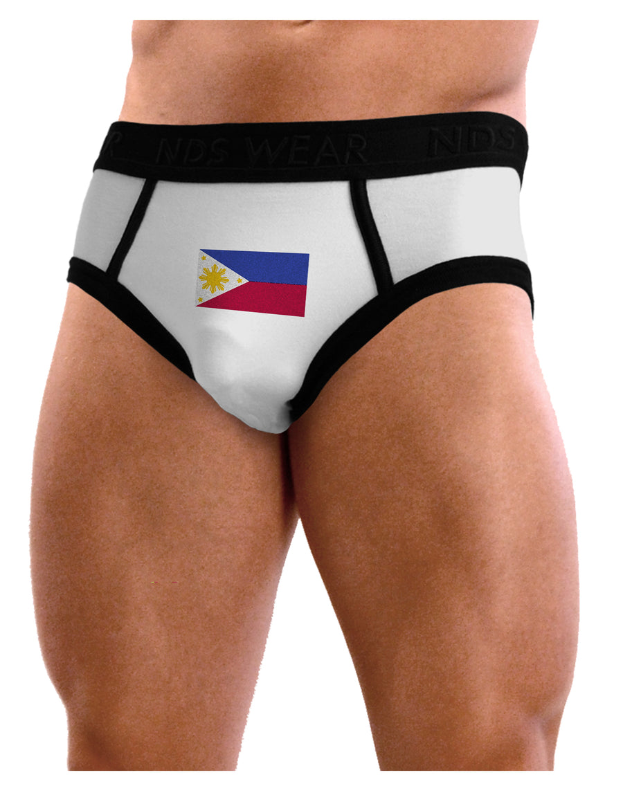 TooLoud Distressed Philippines Flag Mens NDS Wear Briefs Underwear-Mens Briefs-NDS Wear-White-with-Black-Small-Davson Sales