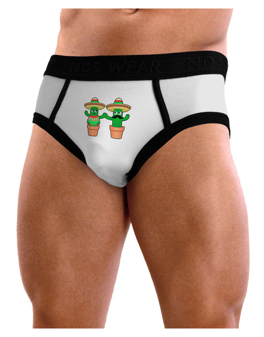 Fiesta Cactus Couple Mens NDS Wear Briefs Underwear-Mens Briefs-NDS Wear-White-Small-Davson Sales