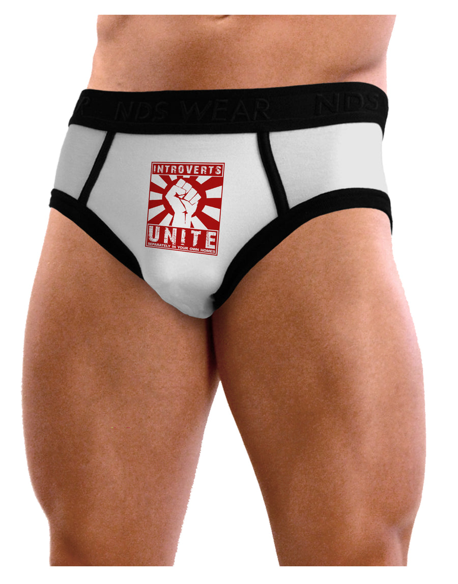 Introverts Unite Funny Mens NDS Wear Briefs Underwear by TooLoud-Mens Briefs-NDS Wear-White-Small-Davson Sales