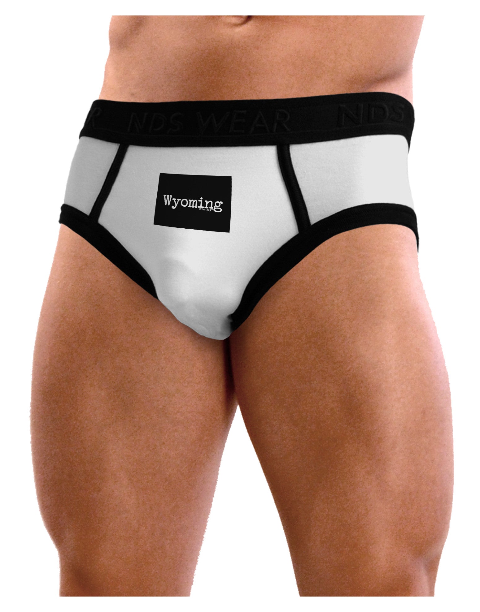 TooLoud Wyoming - United States Shape Mens NDS Wear Briefs Underwear-Mens Briefs-NDS Wear-White-Small-Davson Sales
