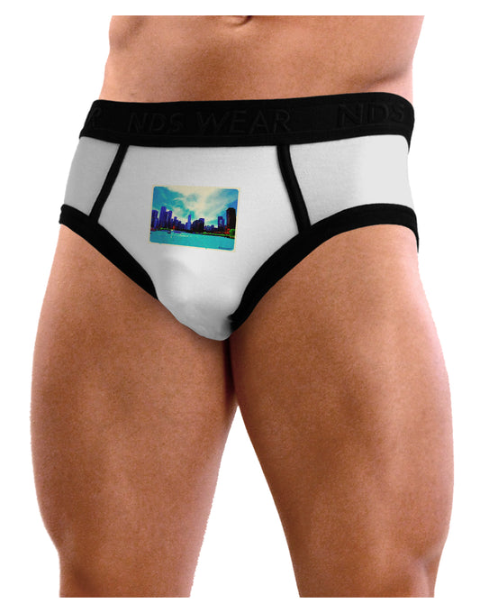 Chicago Skyline Watercolor Mens NDS Wear Briefs Underwear-Mens Briefs-NDS Wear-White-Small-Davson Sales