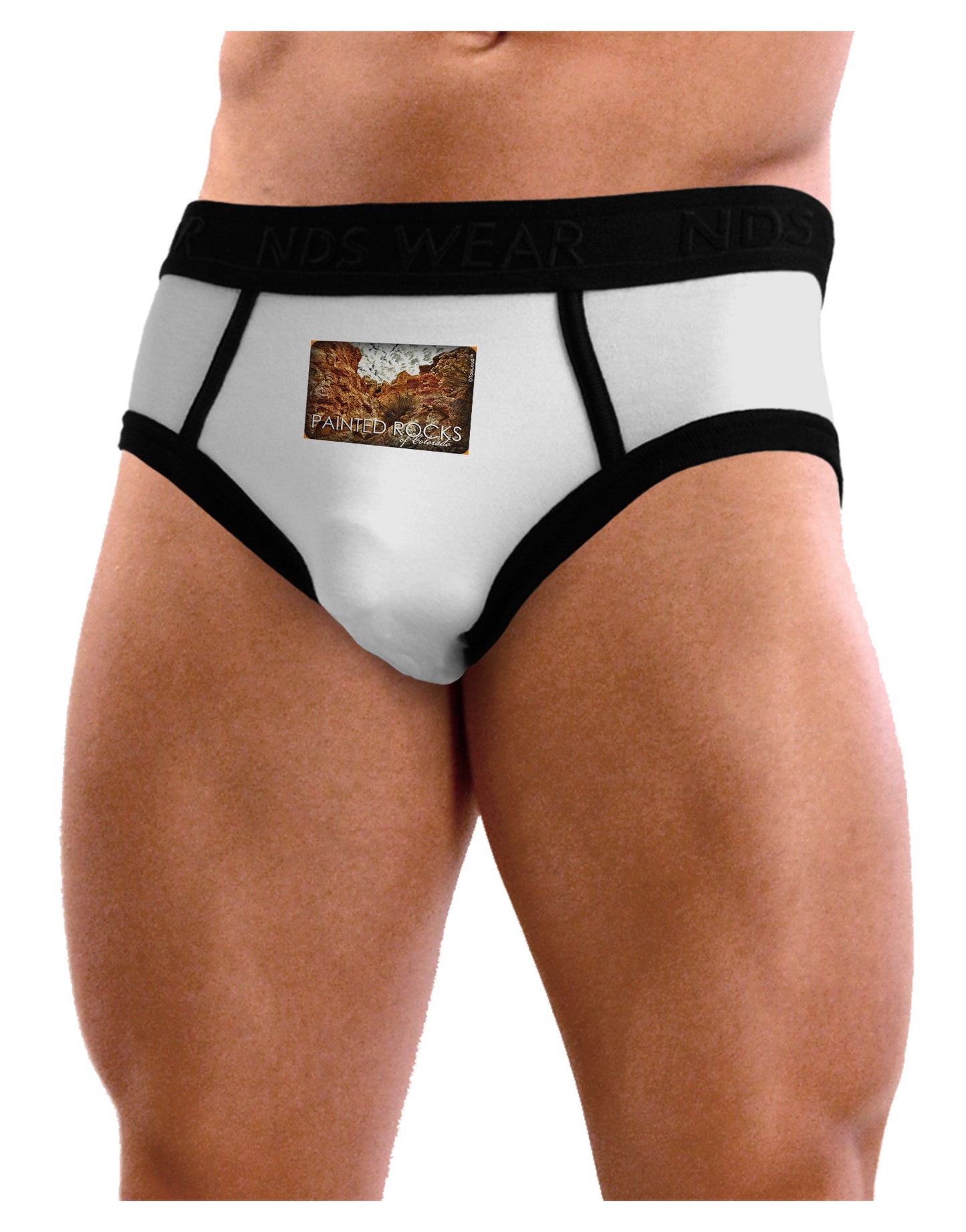 Colorado Painted Rocks Text Mens NDS Wear Briefs Underwear-Mens Briefs-NDS Wear-White-Small-Davson Sales