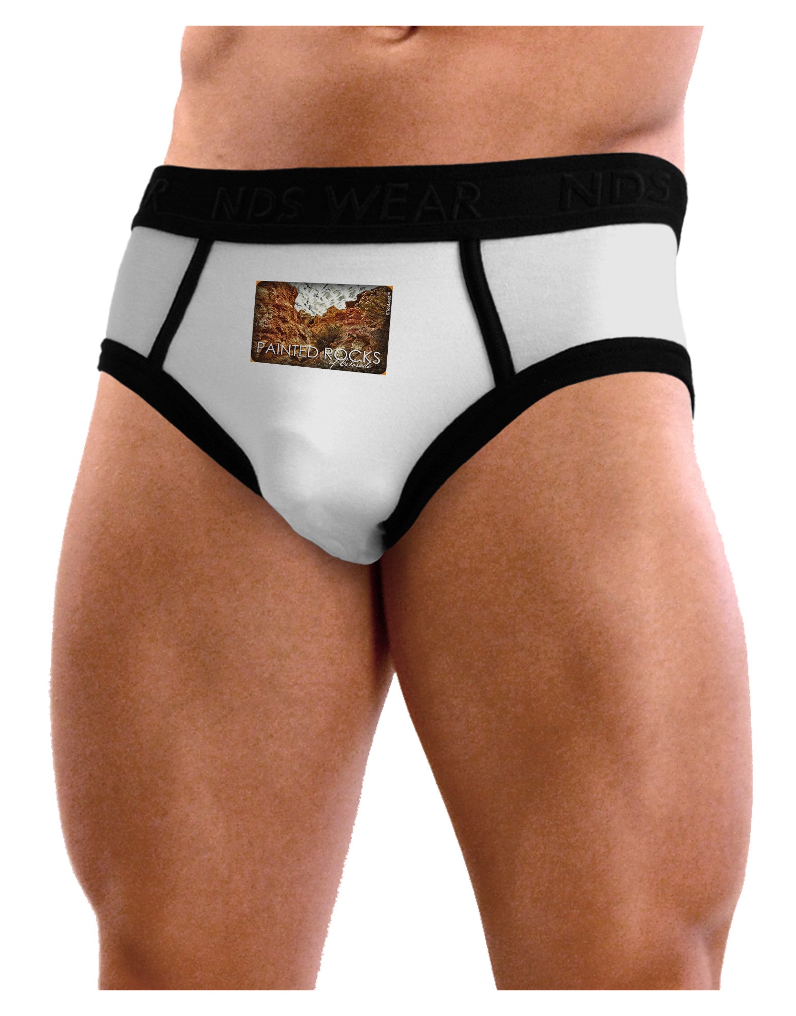 Colorado Painted Rocks Text Mens NDS Wear Briefs Underwear-Mens Briefs-NDS Wear-White-Small-Davson Sales