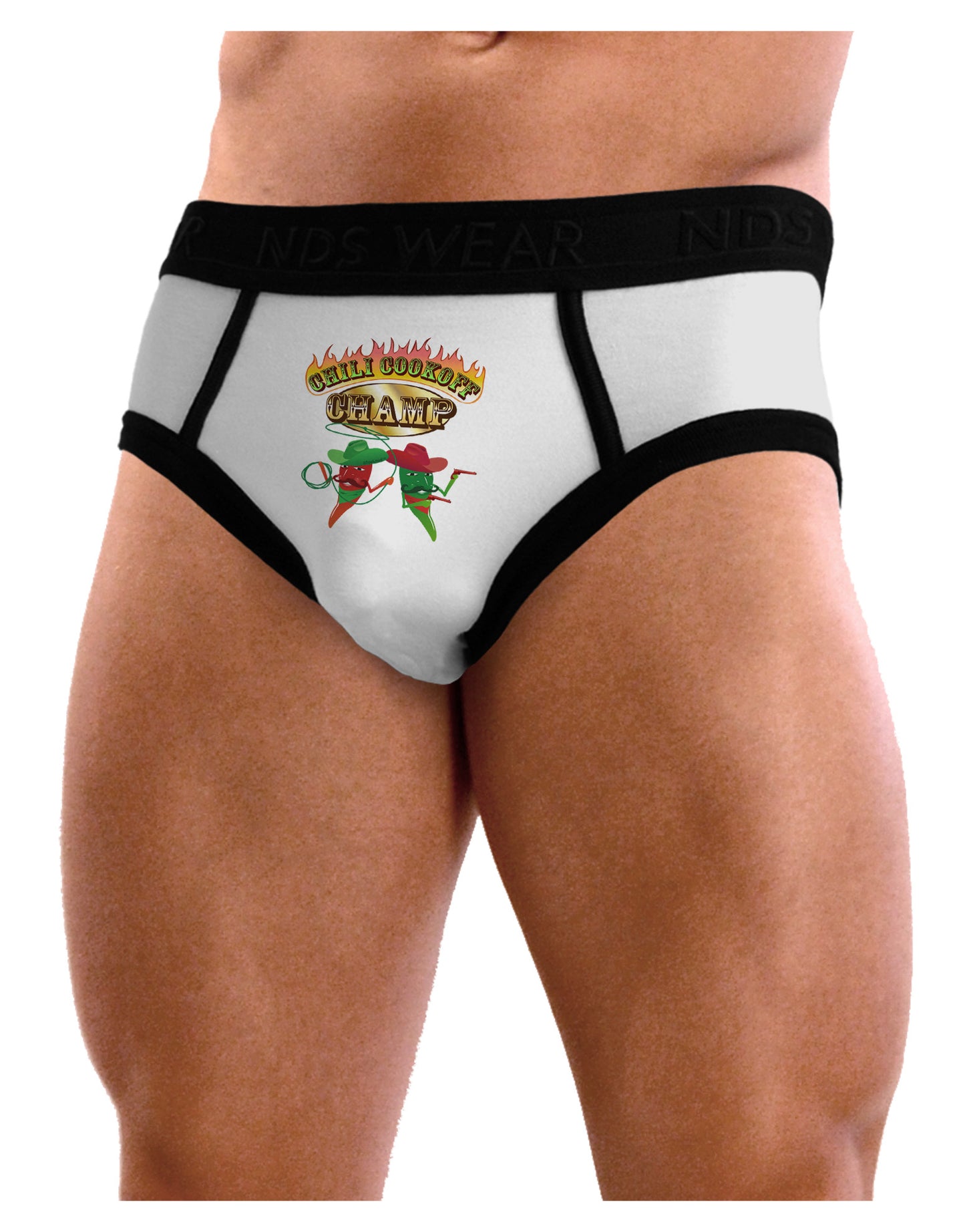Cowboy Chili Cookoff Champ Mens NDS Wear Briefs Underwear-Mens Briefs-NDS Wear-White-Small-Davson Sales