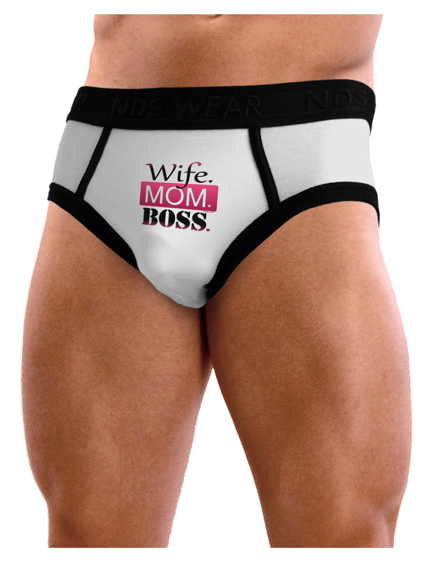 Wife Mom Boss Mens NDS Wear Briefs Underwear-Mens Briefs-NDS Wear-White-Small-Davson Sales