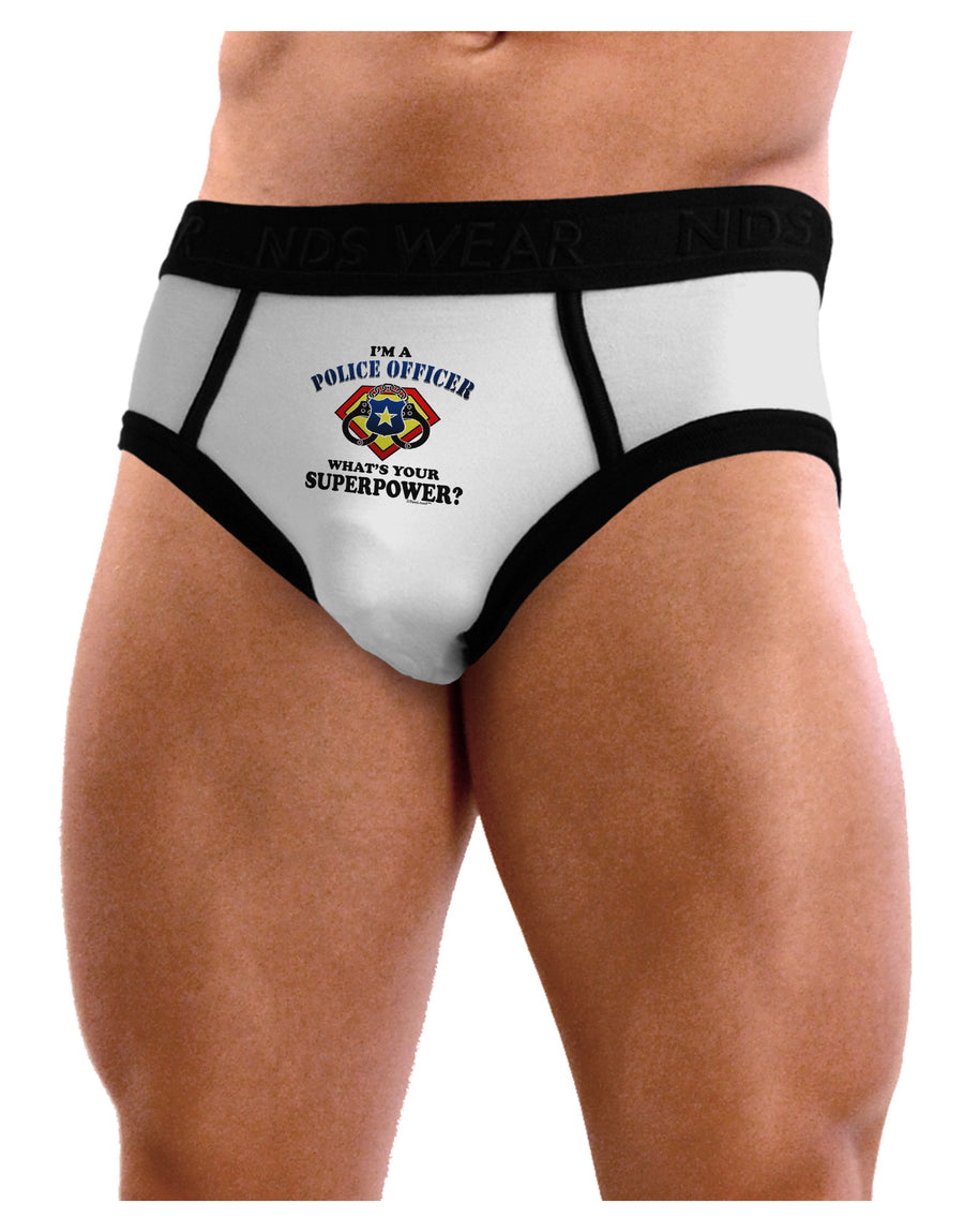 Police Officer - Superpower Mens NDS Wear Briefs Underwear-Mens Briefs-NDS Wear-White-Small-Davson Sales