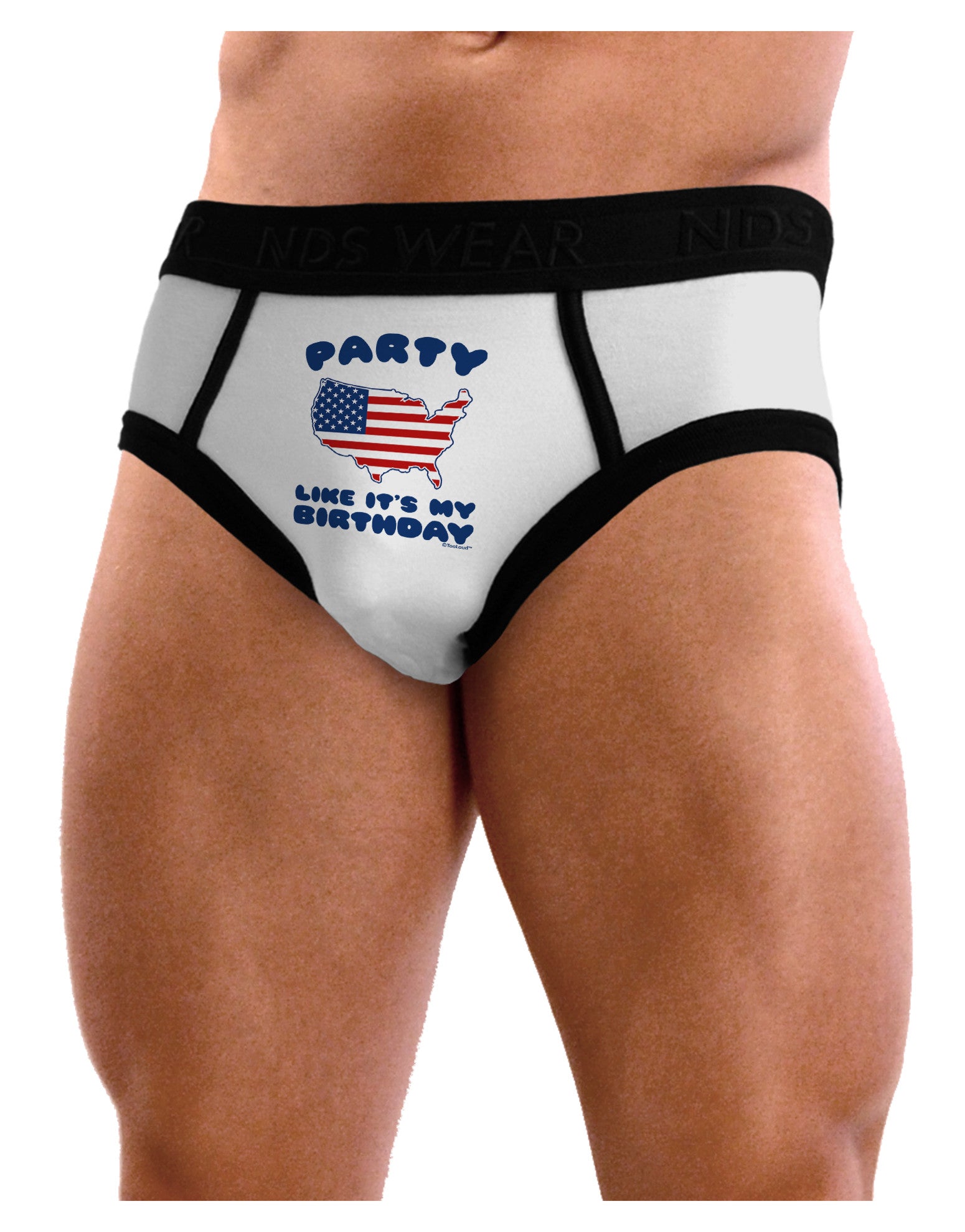 Party Like It's My Birthday - 4th of July Mens NDS Wear Briefs Underwear-Mens Briefs-NDS Wear-White-Small-Davson Sales