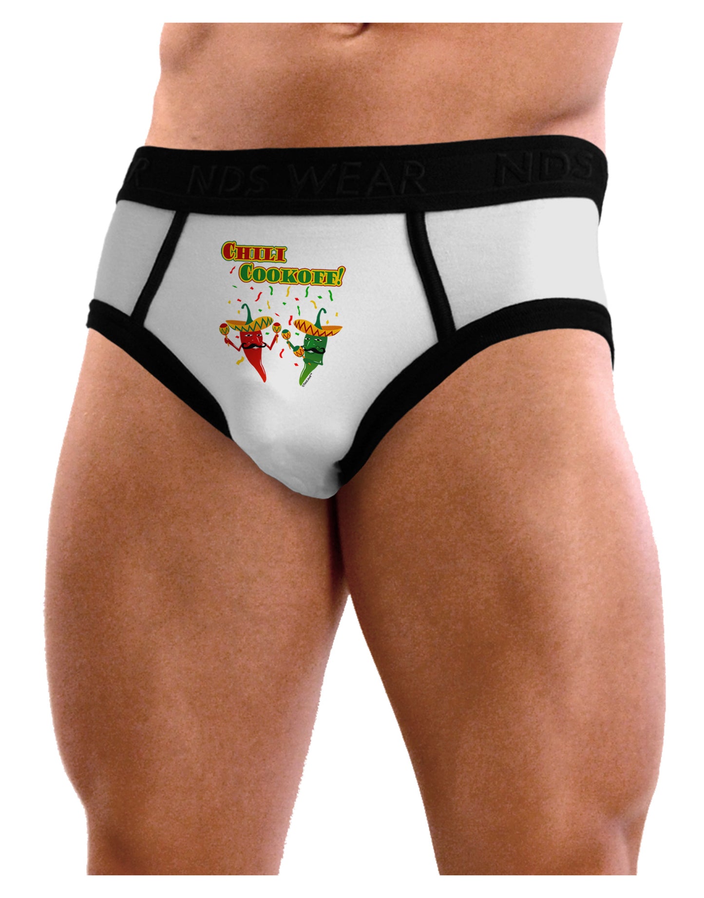 Chili Cookoff! Chile Peppers Mens NDS Wear Briefs Underwear-Mens Briefs-NDS Wear-White-Small-Davson Sales