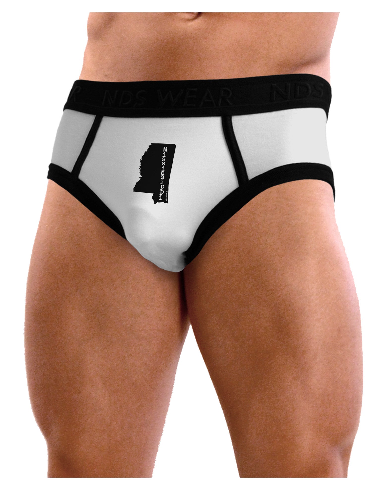 Mississippi - United States Shape Mens NDS Wear Briefs Underwear-Mens Briefs-NDS Wear-White-Small-Davson Sales