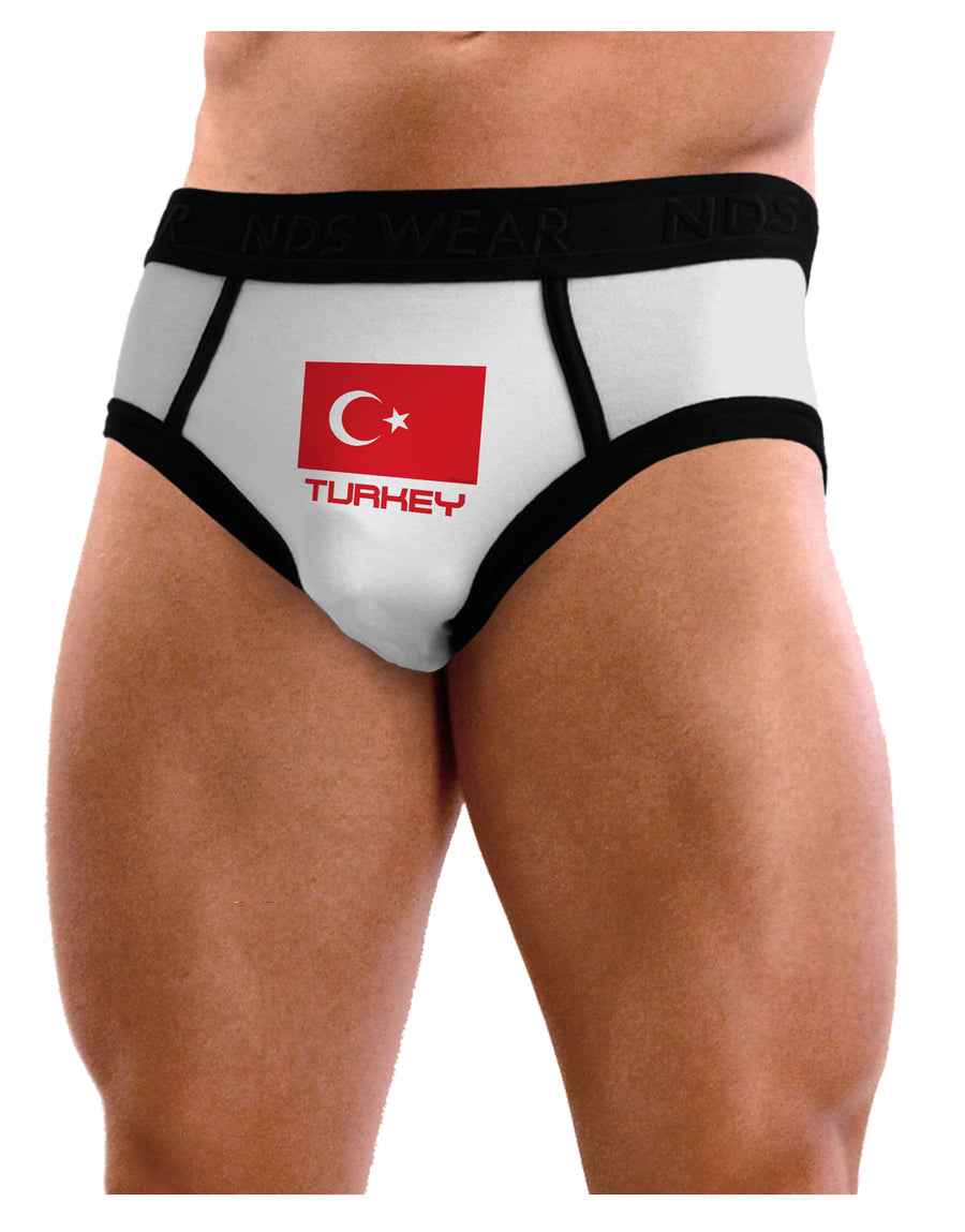 Turkey Flag with Text Mens NDS Wear Briefs Underwear by TooLoud-Mens Briefs-NDS Wear-White-Small-Davson Sales