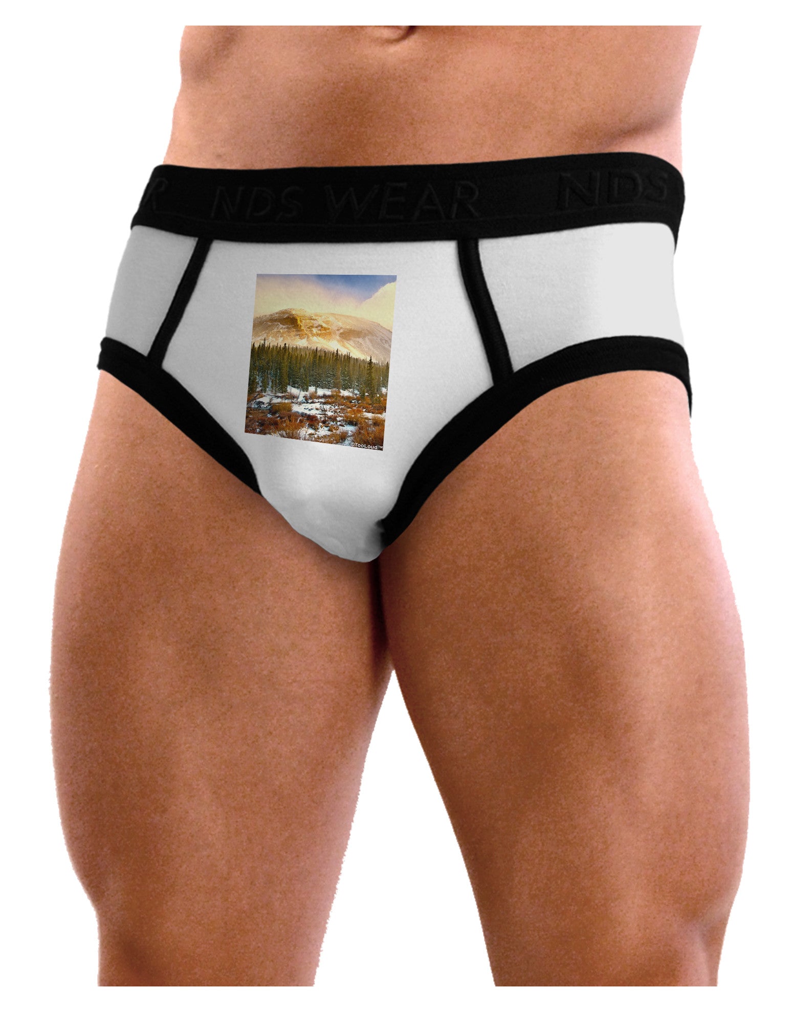 Nature Photography - Mountain Glow Mens NDS Wear Briefs Underwear by NDS Wear-Mens Briefs-NDS Wear-White-Small-Davson Sales