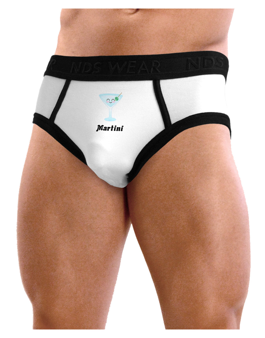 Cute Martini Text Mens NDS Wear Briefs Underwear-Mens Briefs-NDS Wear-White-Small-Davson Sales