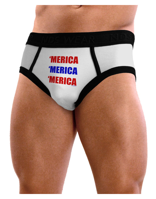 Merica Merica Merica - Red and Blue Mens NDS Wear Briefs Underwear-Mens Briefs-NDS Wear-White-Small-Davson Sales