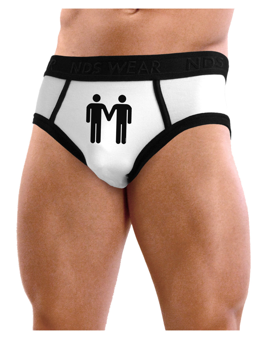 Gay Men Holding Hands Symbol Mens NDS Wear Briefs Underwear-Mens Briefs-NDS Wear-White-Small-Davson Sales