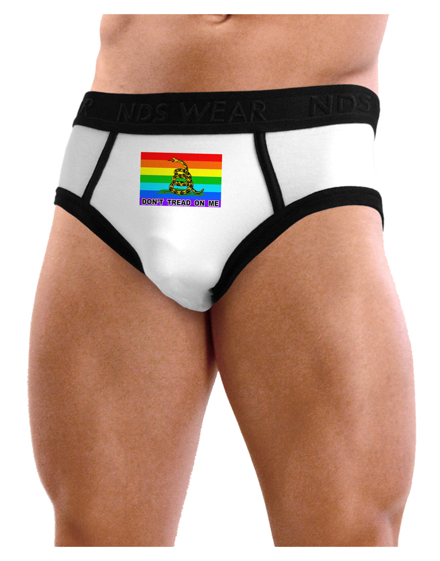 LGBT Rainbow Gadsden Flag Freedom Mens NDS Wear Briefs Underwear-Mens Briefs-NDS Wear-White-Small-Davson Sales