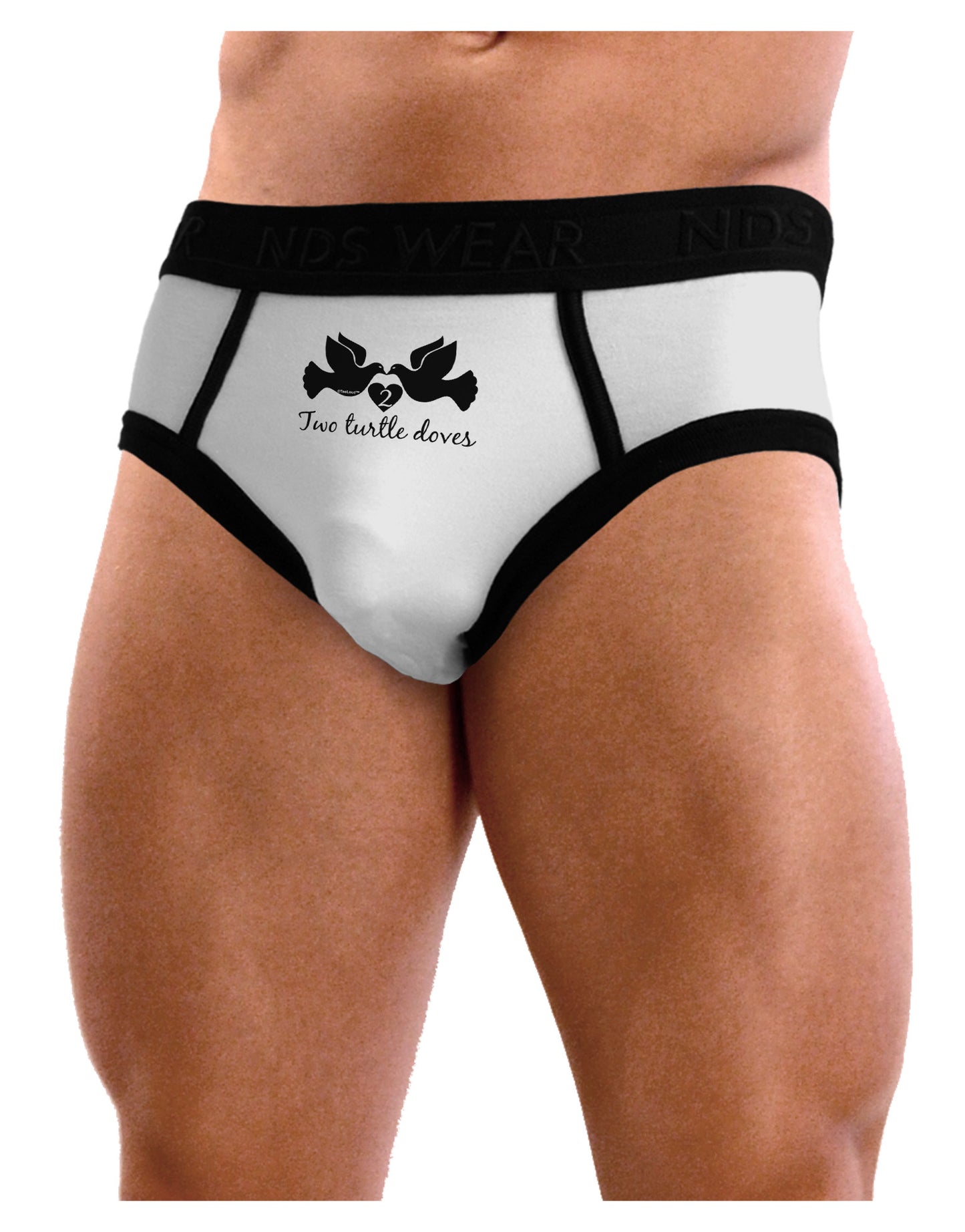 Two Turtle Doves Text Mens NDS Wear Briefs Underwear-Mens Briefs-NDS Wear-White-Small-Davson Sales