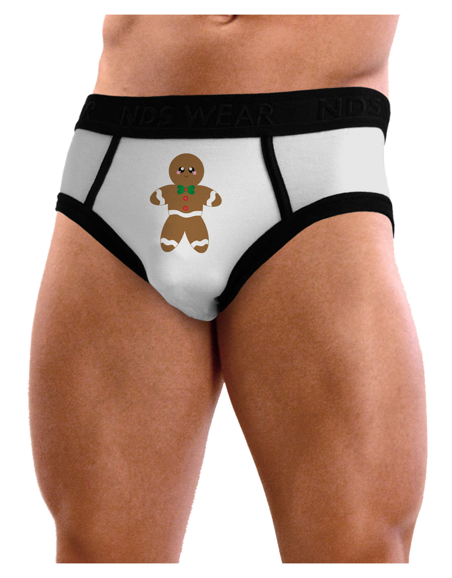 Cute Gingerbread Man Christmas Mens NDS Wear Briefs Underwear-Mens Briefs-NDS Wear-White-Small-Davson Sales