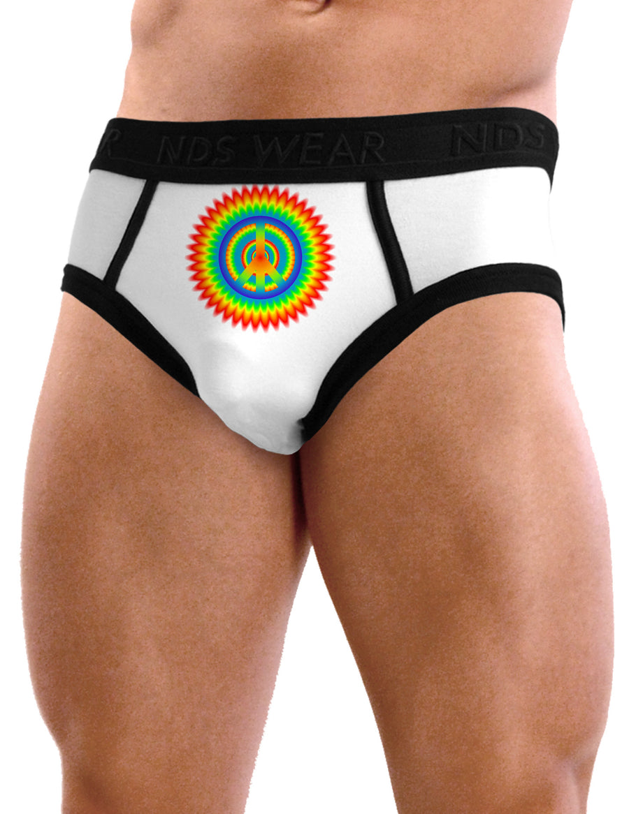 Psychedelic Peace Mens NDS Wear Briefs Underwear-Mens Briefs-NDS Wear-White-Small-Davson Sales