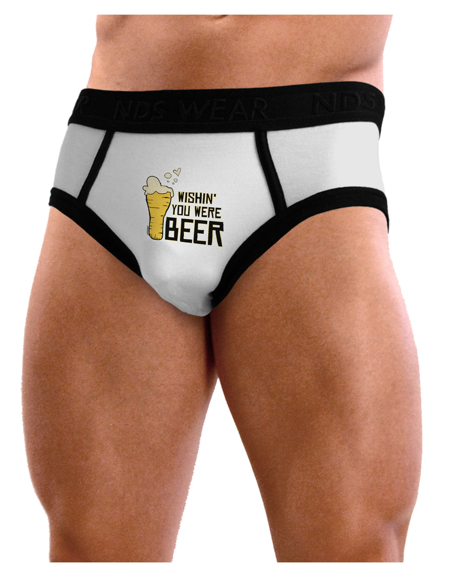 Wishin you were Beer Mens NDS Wear Briefs Underwear-Mens Briefs-NDS Wear-White-with-Black-Small-Davson Sales