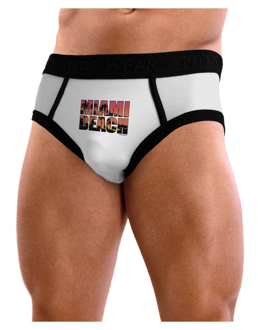 Miami Beach - Sunset Palm Trees Mens NDS Wear Briefs Underwear by TooLoud-Mens Briefs-TooLoud-White-Small-Davson Sales