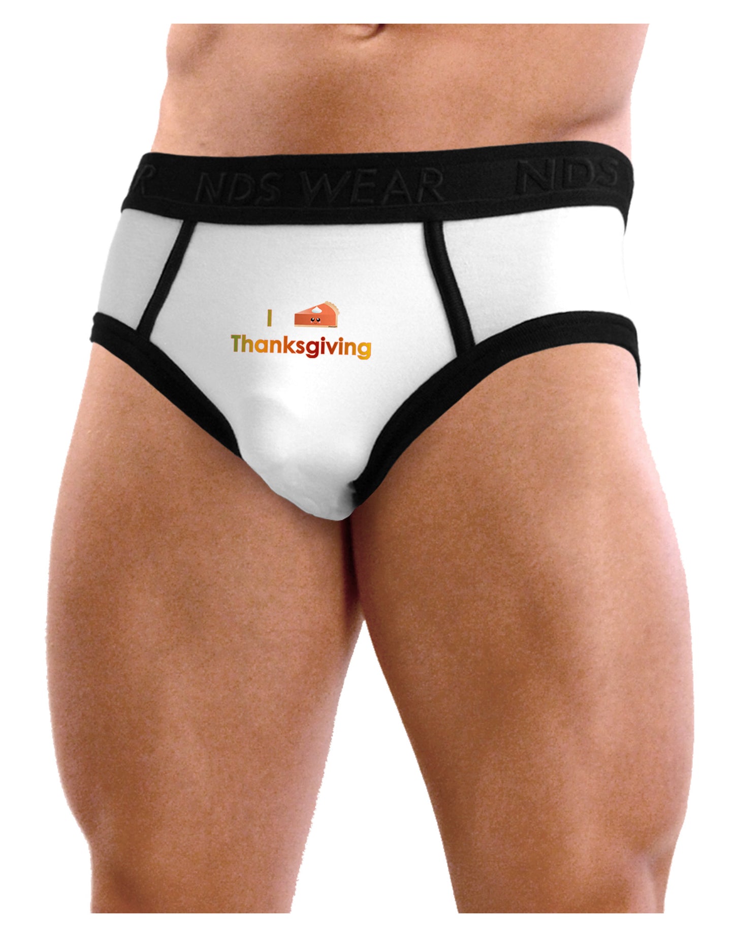 I Heart Thanksgiving Pumpkin Pie Mens NDS Wear Briefs Underwear-Mens Briefs-NDS Wear-White-Small-Davson Sales