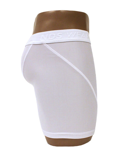 Mens Sport Performance Boxer Briefs Underwear-Boxer Shorts-NDS Wear-White-Small-Davson Sales