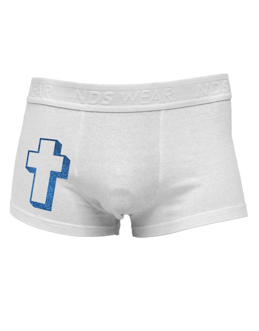 Simple Cross Design Glitter - Blue Side Printed Mens Trunk Underwear by TooLoud-Mens Trunk Underwear-NDS Wear-White-Small-Davson Sales